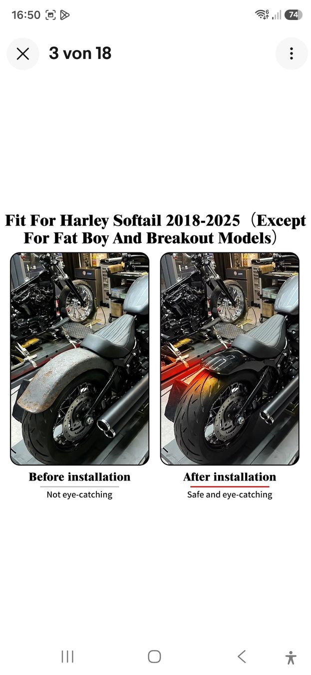 Harley-Davidson Tutti i ricambio per moto: Harley Heckfender Street Bob 2018- – Nuovo e nell'imballaggio originale da Vordemwald venduto da Fredeli1 2