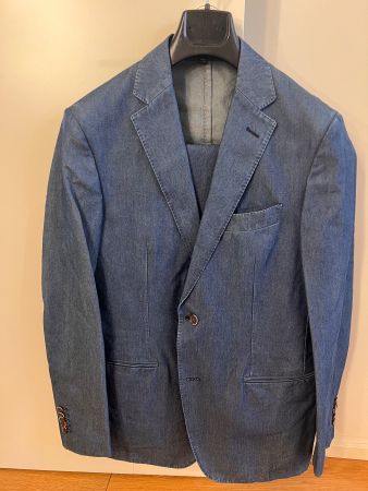 Suitsupply Anzug – 100% Baumwolle von Albiate – Blau – Gr 52