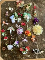 Bastelzubehör Blüten & Schleifen Set. Deko viele Kunstblumen