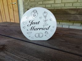 NEUE Spardose aus Porzellan "Just Married" Hochzeit - 220711