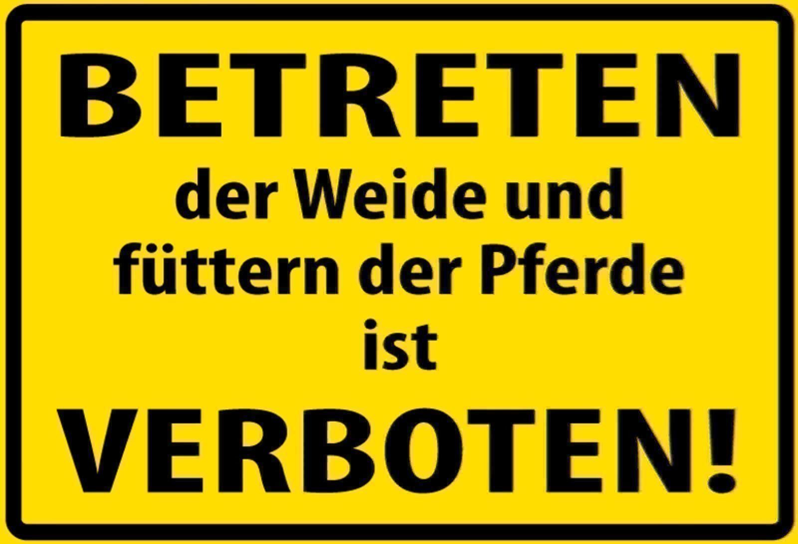 Insegne: Blechschild-BETRETEN DER WEIDE U FÜTTERN – Nuovo e nell'imballaggio originale da Rupperswil venduto da big-one-sale