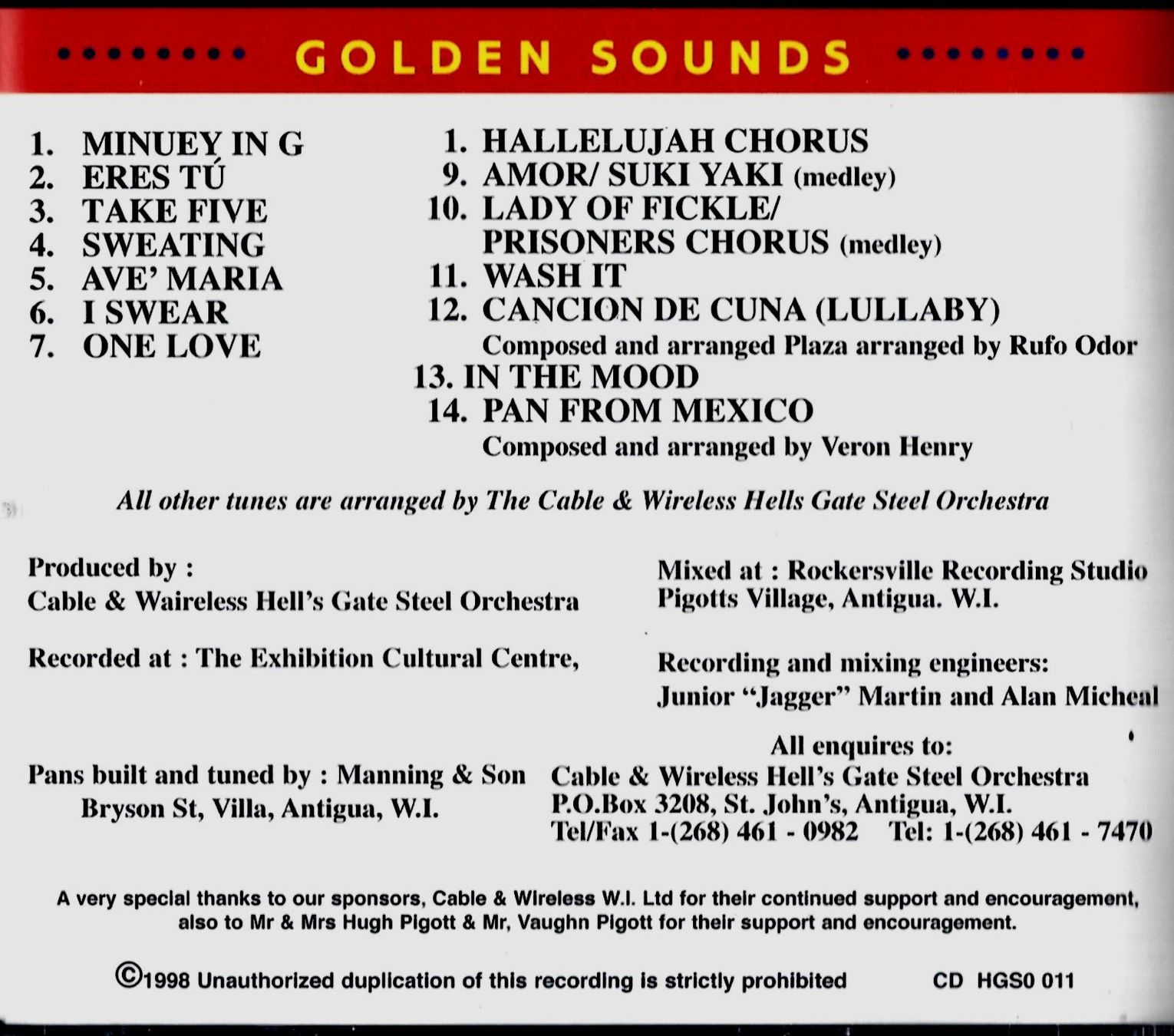 CDs: Hell's Gate Steel Orchestra CABLE & WIRELESS Eustace HenryCD – D'occasion à Kandergrund par Sososo 1