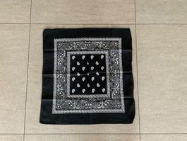 Bandana Tuch schwarz weiss Paisleymuster gebraucht