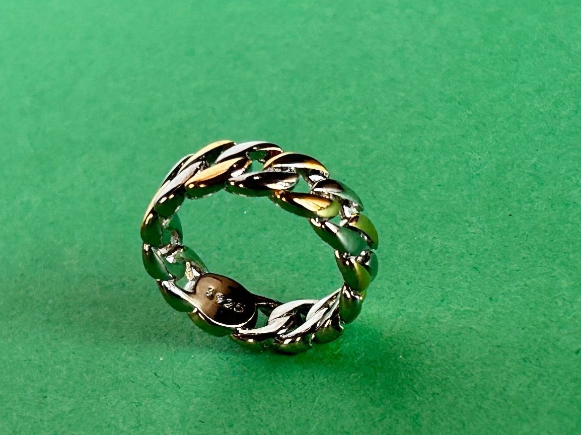 Ringe: Panzerketten Ring silbergold (57) – Gebraucht aus Laufen von Bellavitaboom 3