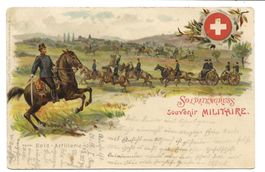 CH-Militär - Soldatengruss - Feld-Artillerie - Litho - 1902