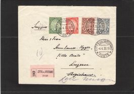 Beleg Vatikan - Luzern ,Kompl. Satz Nr.17-20 , 4.4.1933
