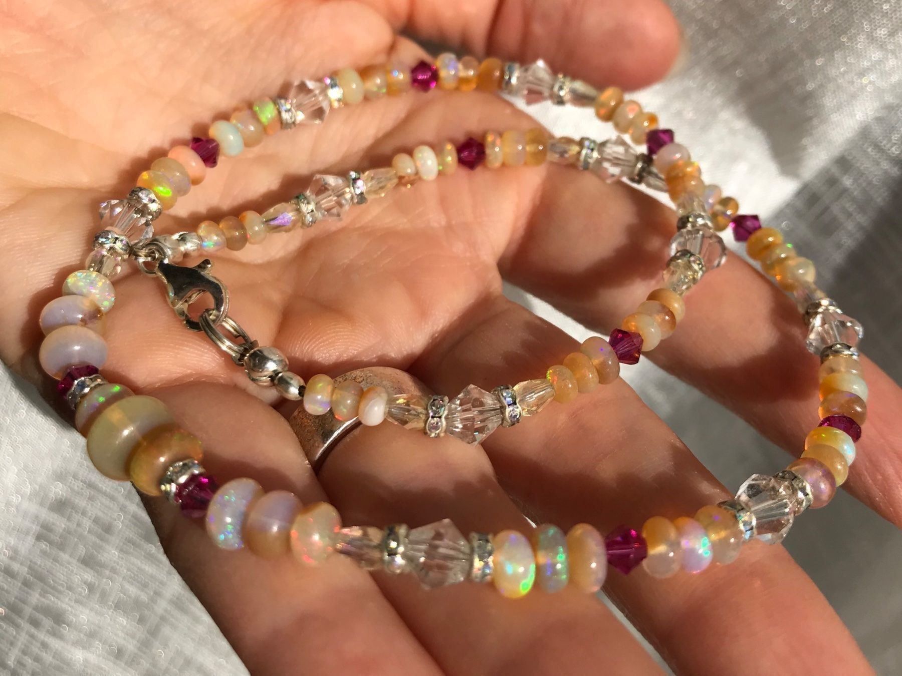 Catenine: Opal & Swarovski Element Collier UNIKAT – Nuovo (secondo la descrizione) da Basel venduto da Chili007 9