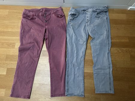 2 Paar Jeans von Bonita Gr. 46, grau und rosa