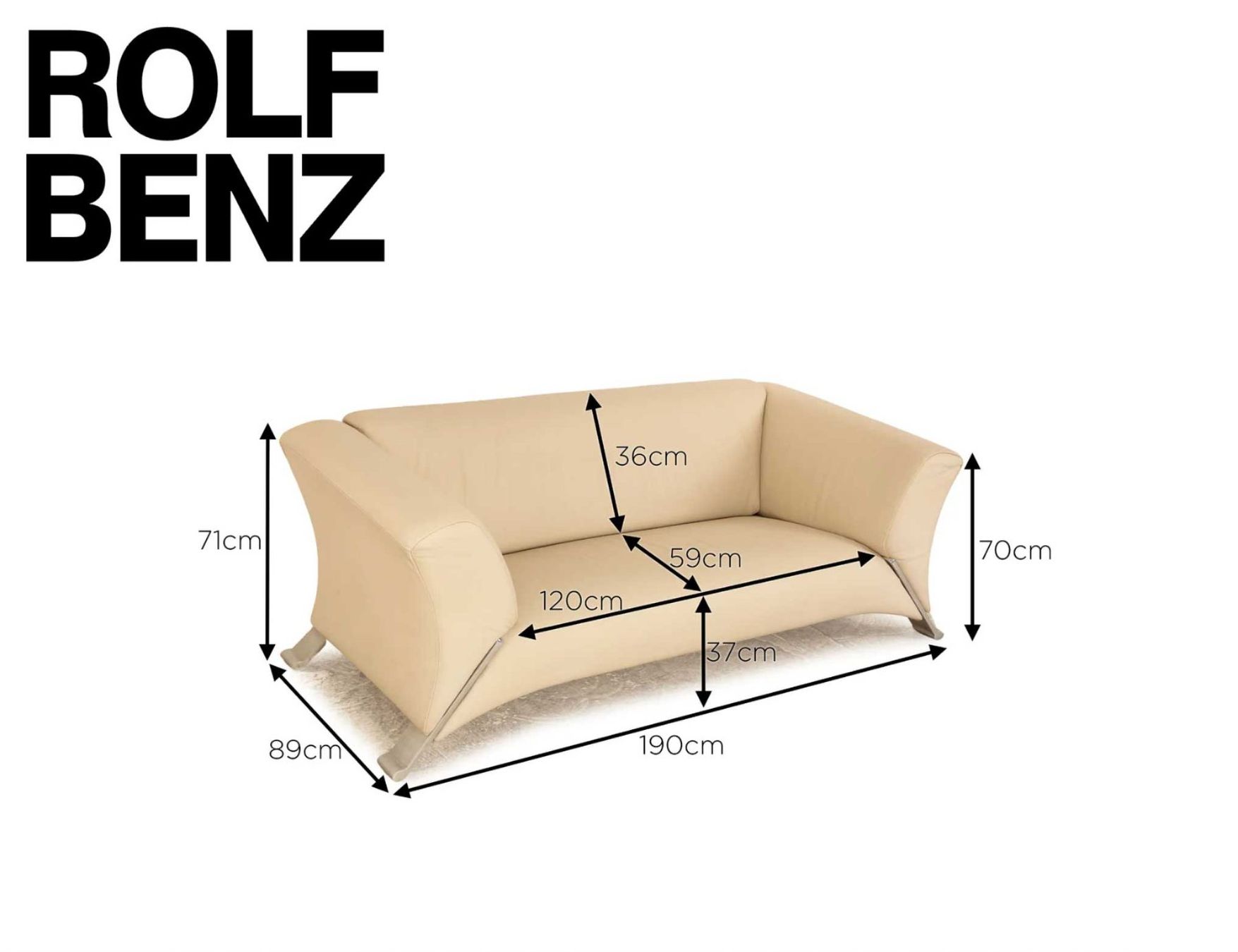 Rolf Benz Divani: Ledersofa von Rolf Benz, 2-Sitzer – Usato da Allschwil venduto da pa.die 9