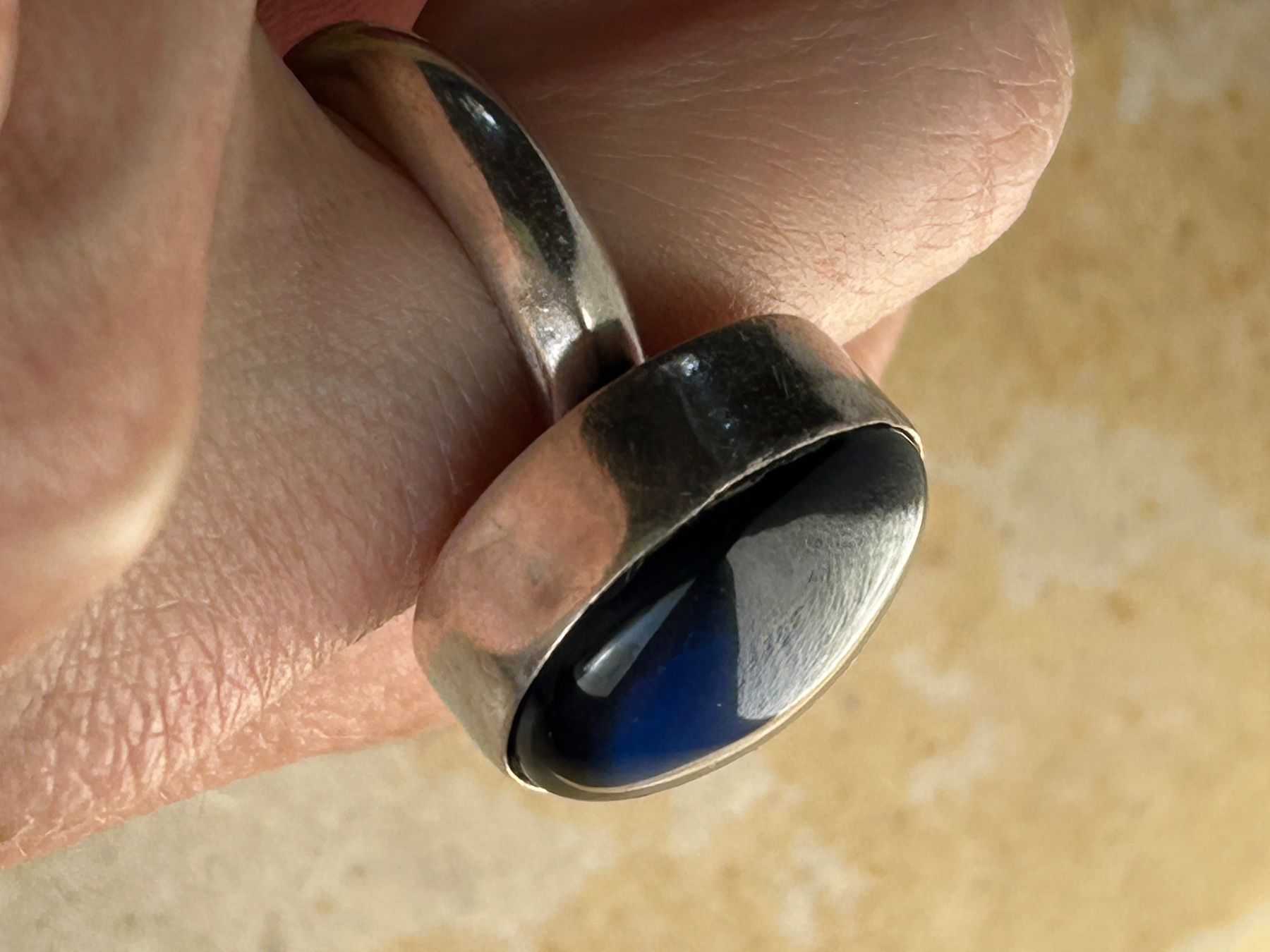 Anelli: Vintage Ring, Silber Dunkelblauer Stein (58) – Usato da Laufen venduto da Bellavitaboom 4