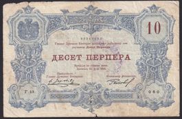Montenegro 10 Perper 1914