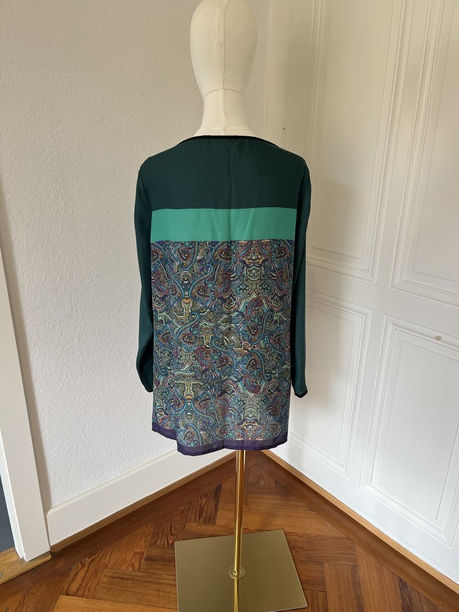 Zara Vestiti: Zara Basic Green Paisley Blouse/mini dress Size L – Usato da Genève venduto da nba_l98n 2