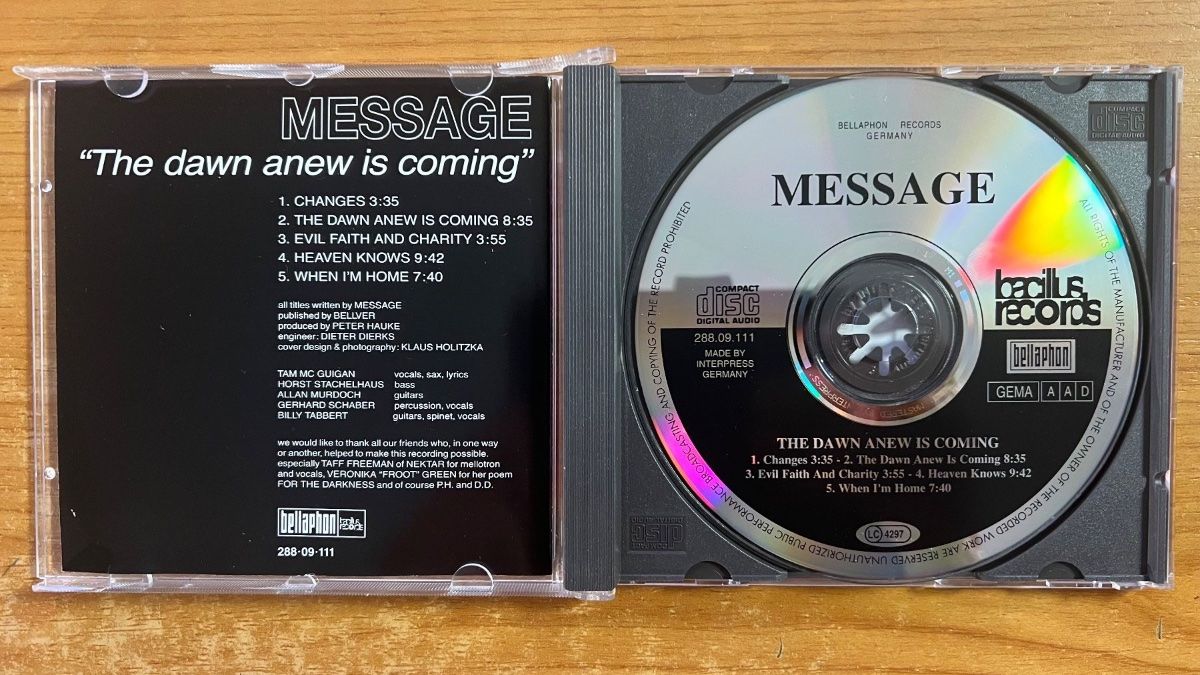 CD: Message - The Dawn Anew Is Comin /CD -1. D-Press. 1993 on CD – Usato da Gais venduto da soundcave57 2