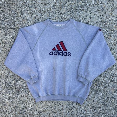 Vintage Adidas embroidered grey sweatshirt