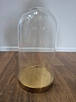 Glass cloche with gold base