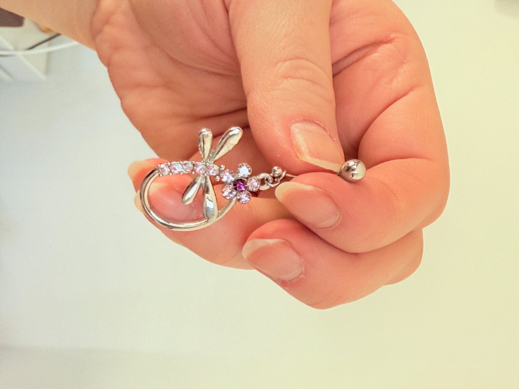Piercingschmuck: Piercing de nombril libellule et fleur - Été approche! – Neu und originalverpackt aus Genève von AGBERG 7