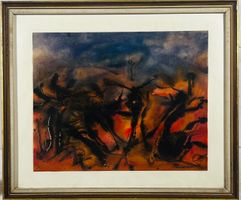 Pierre SPORI (1923-1989) | Huile abstraite