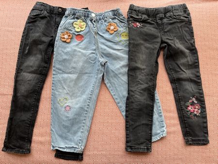 3er-Pack Mädels Jeans, Gr. 116/122, leichte Sommerhosen, gut