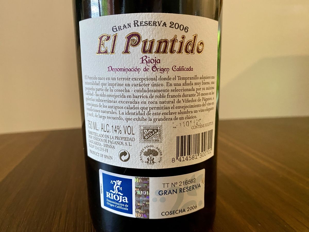 Bevande alcoliche: El Puntido Gran Reserva 2006 – Nuovo e nell'imballaggio originale da Luzern venduto da isa_27cg 3