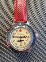 Vostok Amphibian Uhr rot Band guter Zustand Vintage