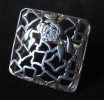 Silber 925 Fingerring mit Rosenmotiv Gr. 55