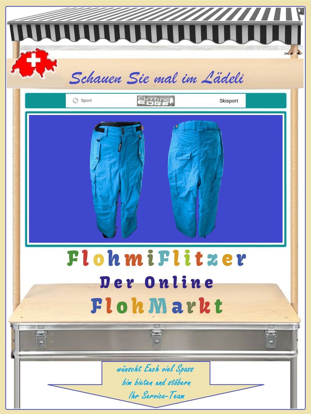 Pantaloni: CUTTING EDGE • Skihose in hellblau Grösse M – Nuovo (secondo la descrizione) da Münchwilen TG venduto da FDOF_SHOP