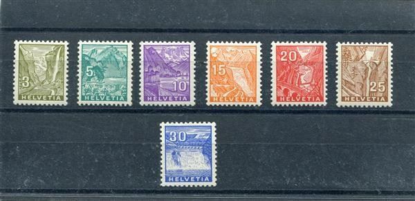 Tutti i francobolli: 1934 Landschaften Nr. 194-200  postfr. – Usato da Winterthur venduto da Kyoung