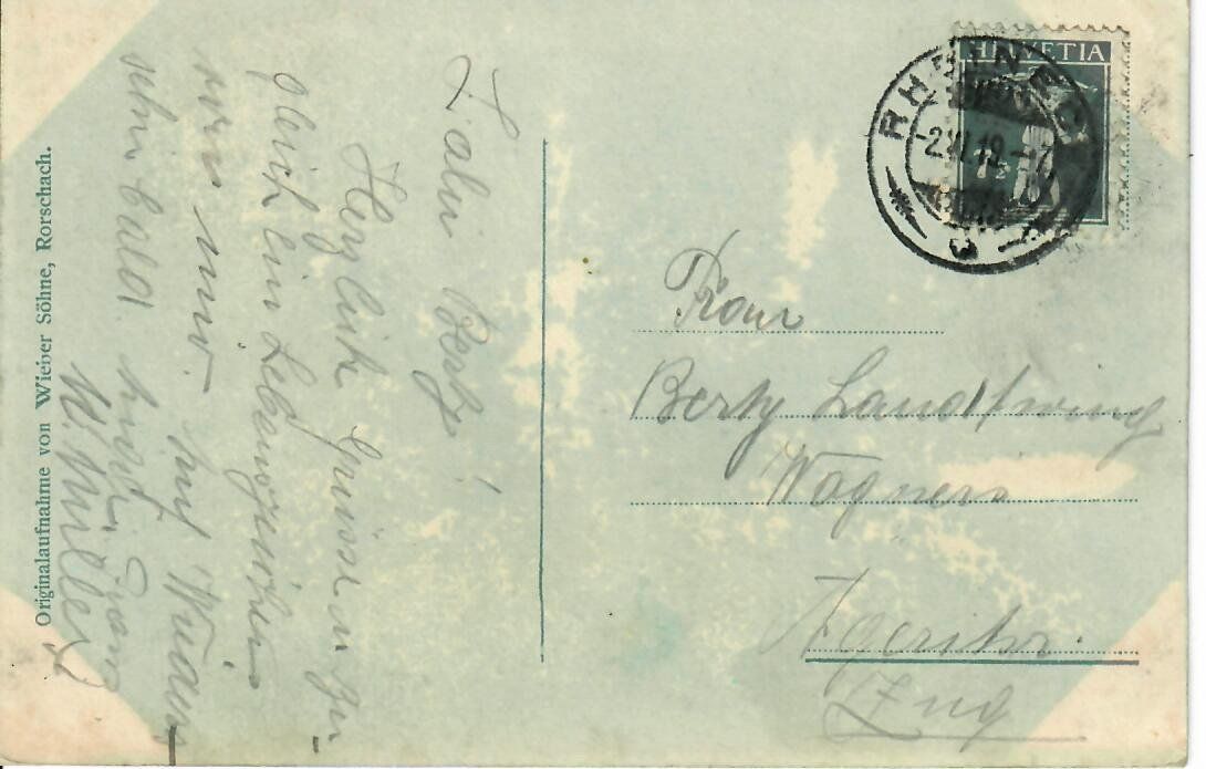 Cartoline postali: Rheineck 1919 – Usato da Hochdorf venduto da Ziegel-16 1