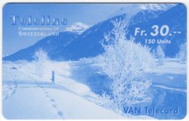 seltene TELELINE Prepaid Telefonkarte - Schneelandschaft