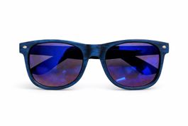 Blaue Sonnenbrille Holzoptik