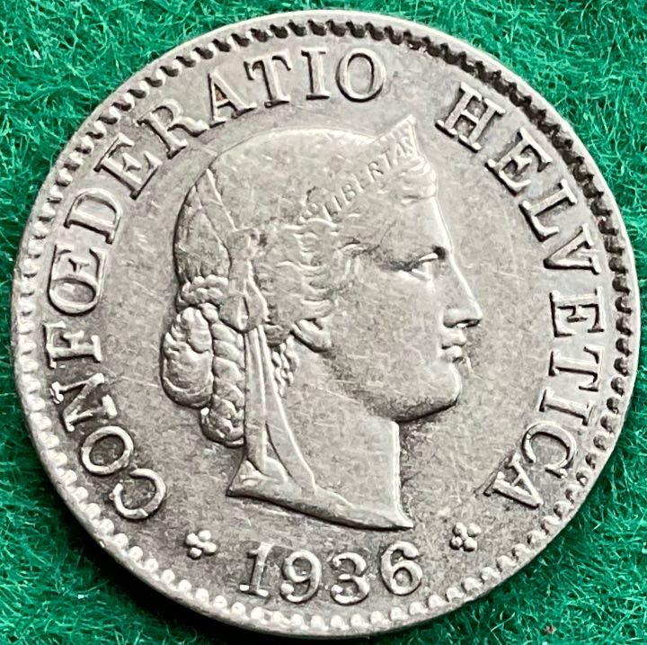 Tutti le monete: Pièce de 5 ct suisse 1936 – Usato da Plan-les-Ouates venduto da gab_cgf6