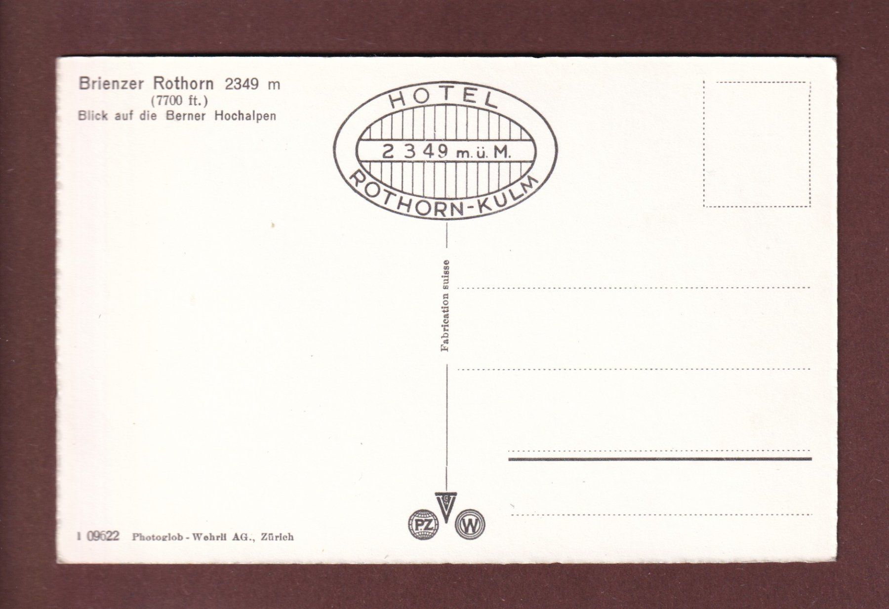 Cartoline postali: BRIENZER ROTHORN BAHN – Usato da Pully venduto da nicecards 1