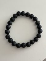 Bracelet perles de lave corail noir