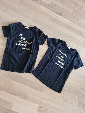 2x T-Shirts LaRedoute Gr. S schwarz/gold R édition