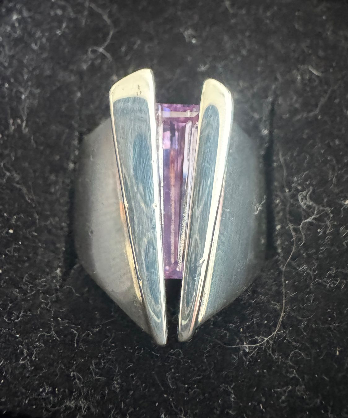 Anelli: formschöner Silberring 825 mit violettem Stein – Usato da Hinwil venduto da Pumuckel8 2