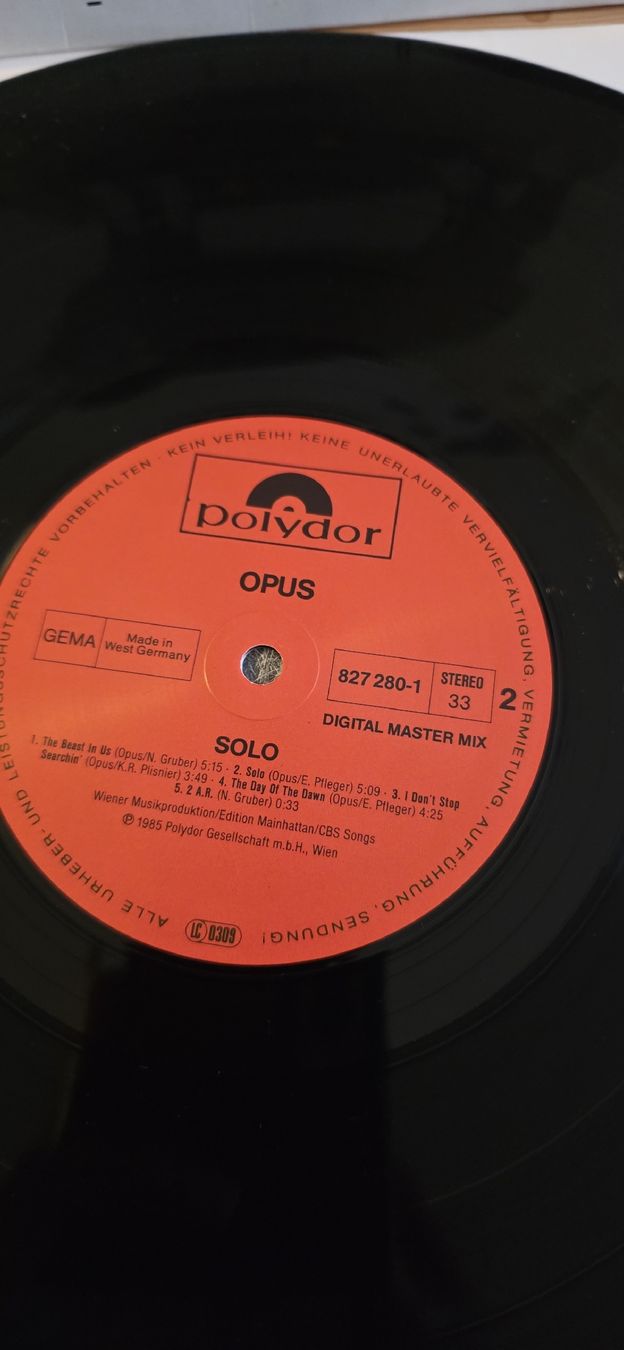 Dischi in vinile: Opus - Solo 1985 Vg,Vg – Usato da Yvonand venduto da RF-VINYL 4