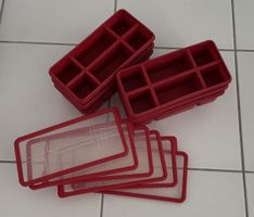 Mealprep Gefrierformen Silikon rot 6 Fächer und Deckel 6 Stk