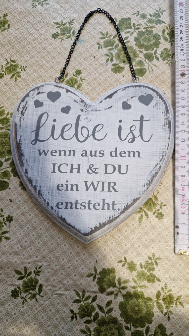 Tutte le decorazioni: Holzschild Herz "Liebe ist..." – Usato da Roggliswil venduto da Crosser17
