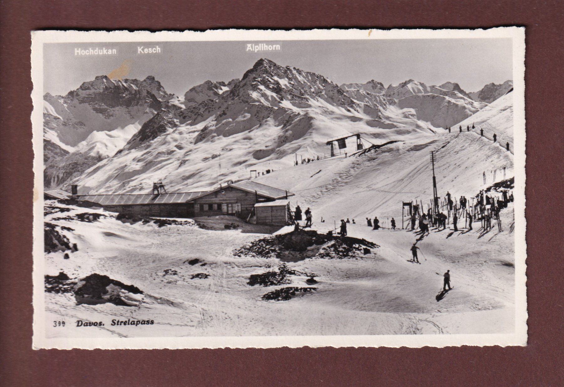 Cartoline postali: DAVOS - Strelapass - 1951 – Usato da Pully venduto da nicecards