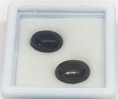 2x Opales noires ovales 9x7 mm - Valeur 220.- Fr