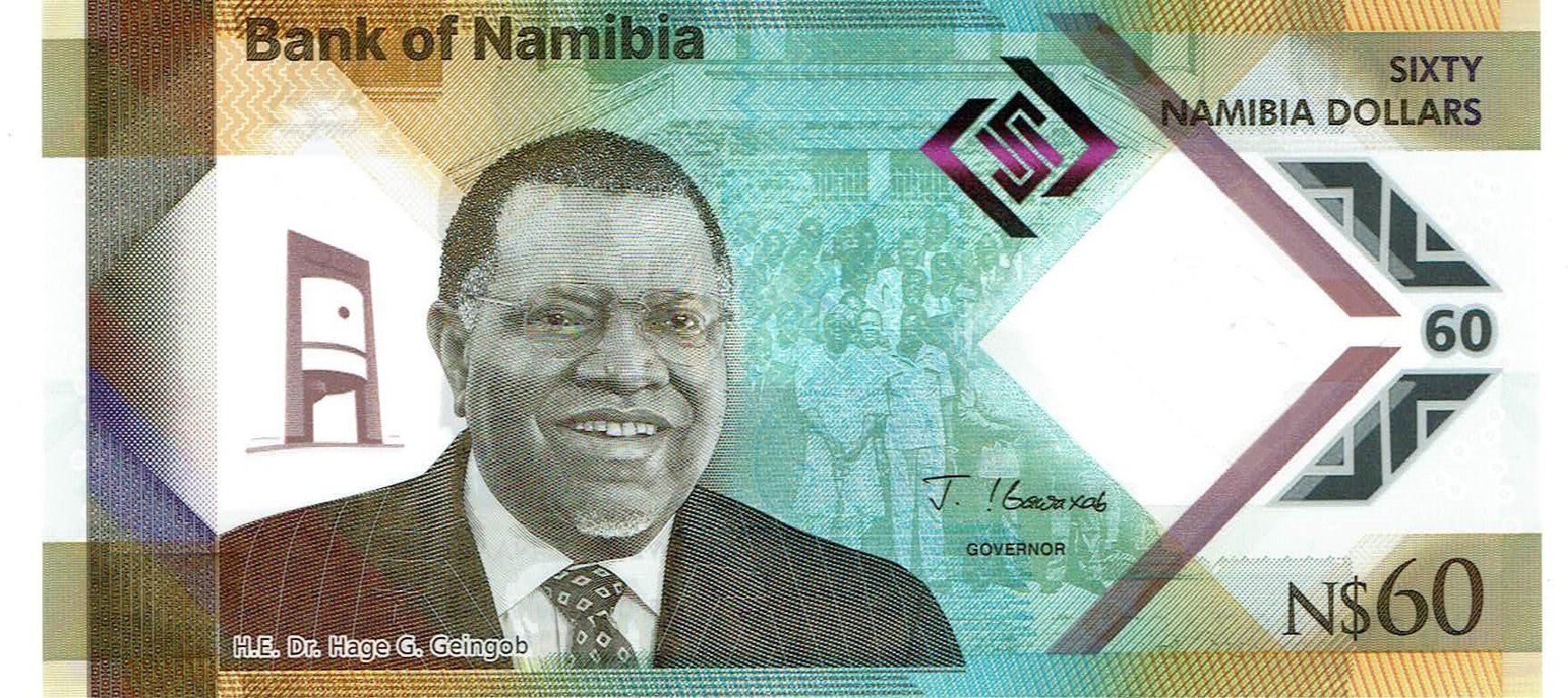 Billets de banque: Namibia 60 Dollars 2025 COMM. 60th Polymer UNZ – Neuf (Voir description) à Steffisburg par