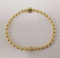 pandora golden beads & pavé bracelet 17cm
