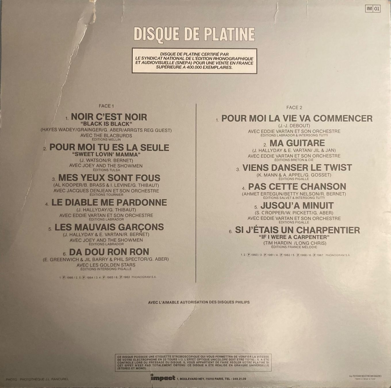 Dischi in vinile: JOHNNY HALLYDAY - VOLUME 3 – Usato da Poliez-Pittet venduto da Newtown-Records 1