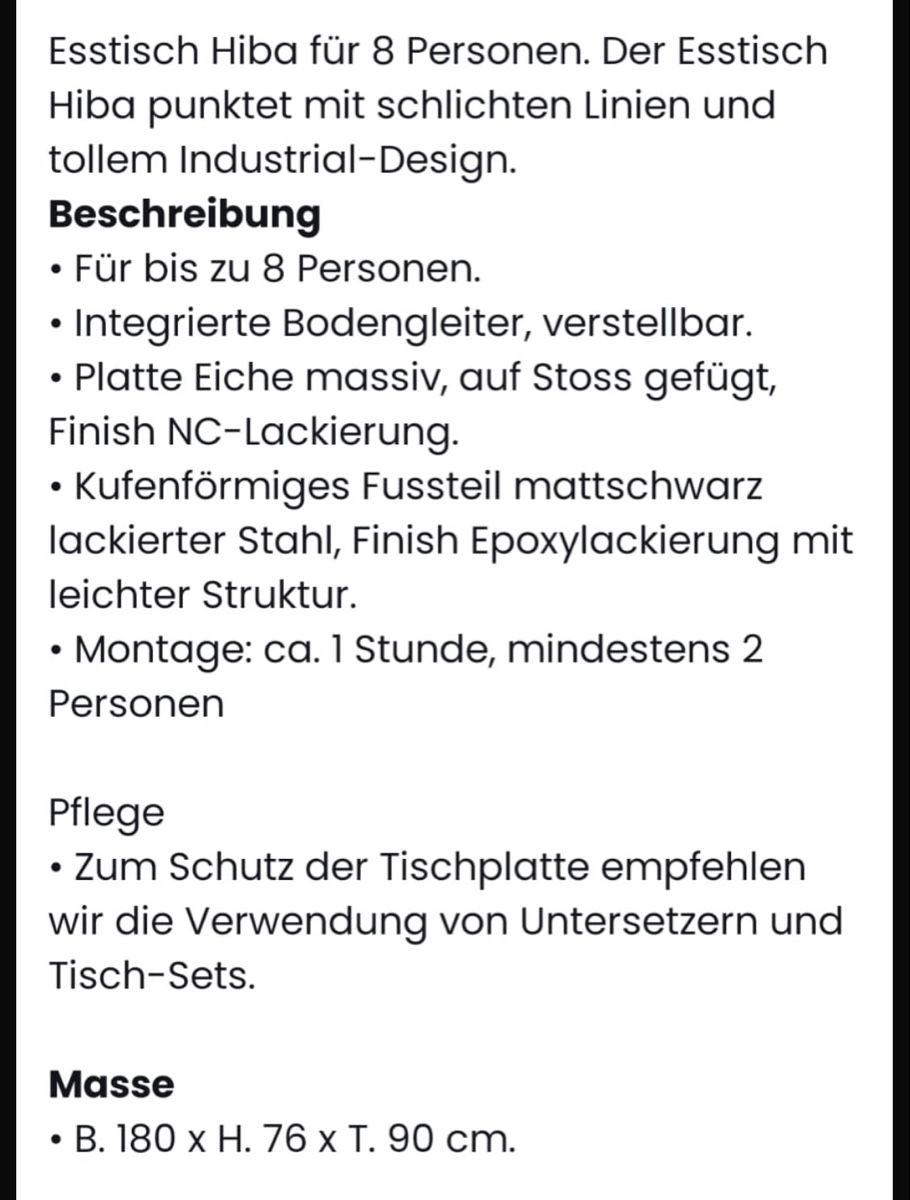 Tavoli: Esstisch aus Eiche mit Metallbeinen von Laredoute – Usato da Zürich venduto da superzapphire 6