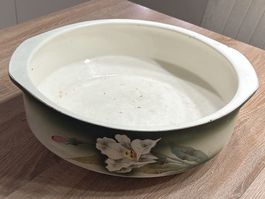 Emaillierte Schüssel mit Blumenmuster - Vintage Charme