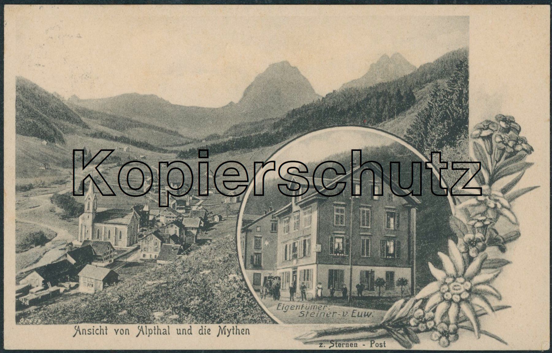 Ansichtskarten: SZ Alpthal - Post – Gebraucht aus Schindellegi von Jonathan77