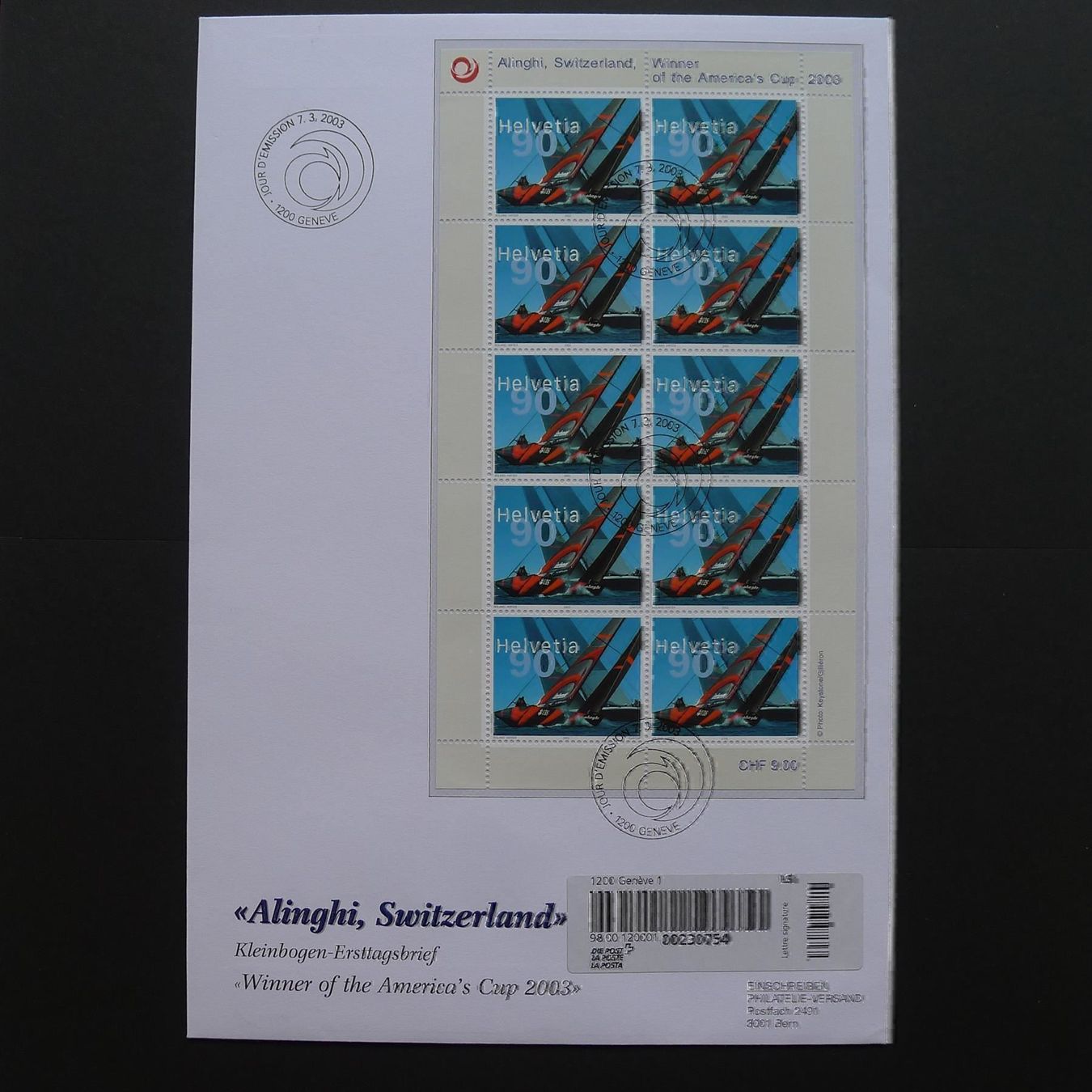 Tutti i francobolli: 2003 Nr. 1084 Kleinbogen auf Brief ET – Usato da Dagmersellen venduto da wyss1982