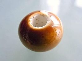 Rondelle Perle Porzellan  braun  15x12mm