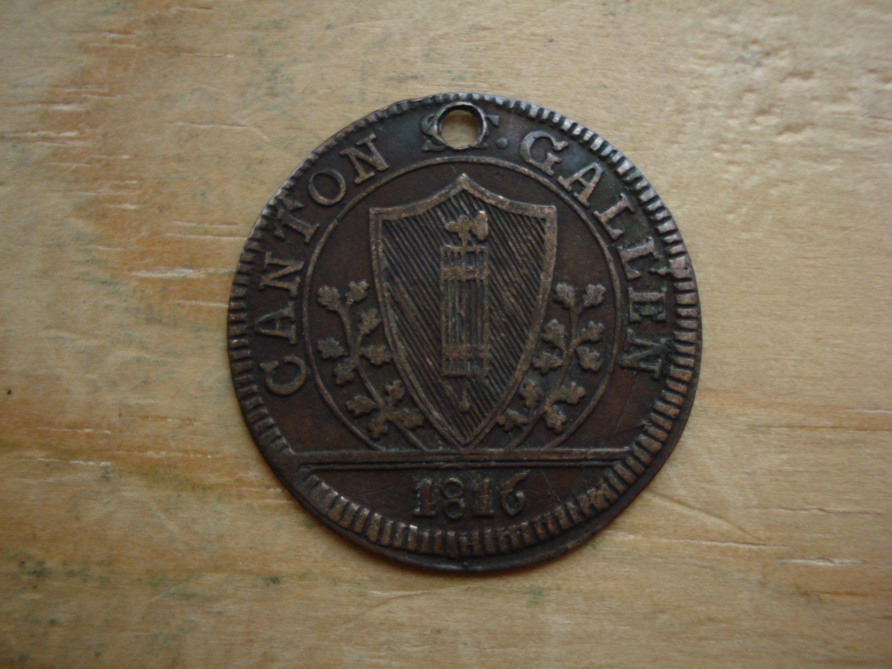 Alle Münzen: (S) St. Gallen 1 Batz 1816 – Gebraucht aus Erlach von Net-Coins