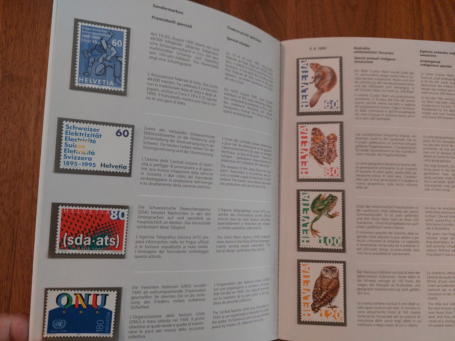 Alle Briefmarken: Briefmarken - PTT Jahrbuch 1995 Postfrisch – Gebraucht aus Rheinfelden von FilmAuktion 2